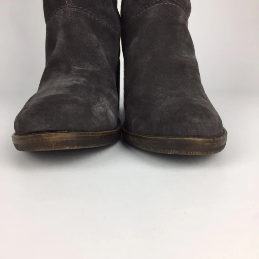 Lucky Ramsden Gray Suede Over the Knee OTK Heeled Boot 6